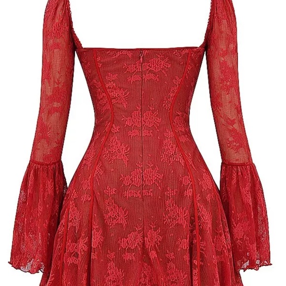 HOUSE OF CB 'Analissa' Scarlet Lace Corset Dress - Picture 8 of 8